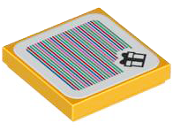 Tile 2 x 2 with Super Mario Scanner Code Gift Box Pattern (Sticker) - Set 71418