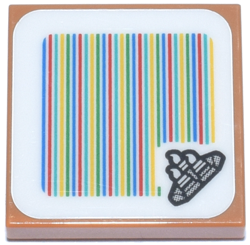 Tile 2 x 2 with Super Mario Scanner Code Campfire Pattern (Sticker) - Sets 71417 / 71434