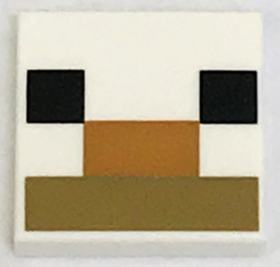 Tile 2 x 2 with Black Squares, Medium Nougat and Dark Tan Rectangles Pattern (BrickHeadz Minecraft Alpaca / Llama Nose and Mouth)