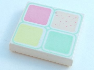 Tile 2 x 2 with 4 Pastel Squares Pattern