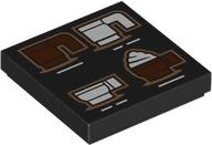 Tile 2 x 2 with 4 Reddish Brown and White Coffee Cups Pattern