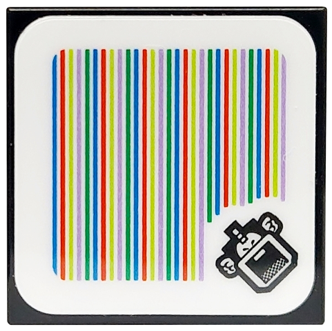 Tile 2 x 2 with Super Mario Scanner Code Cheep Chomp Pattern (Sticker) - Set 71432