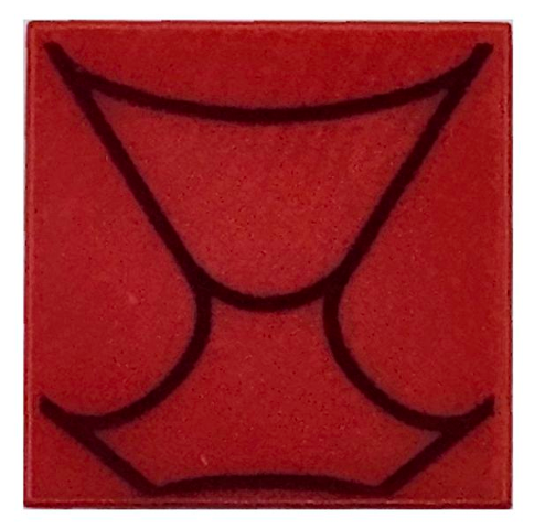Tile 2 x 2 with Dark Red Curved Lines / Spider Web Pattern (BrickHeadz Iron Spider-Man Face Cover)