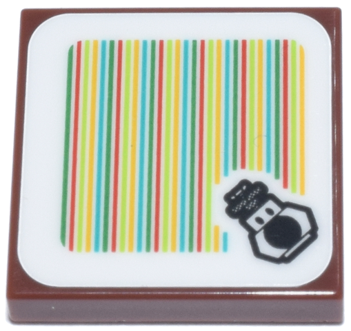 Tile 2 x 2 with Super Mario Scanner Code Wiggler Pattern (Sticker) - Set 71434