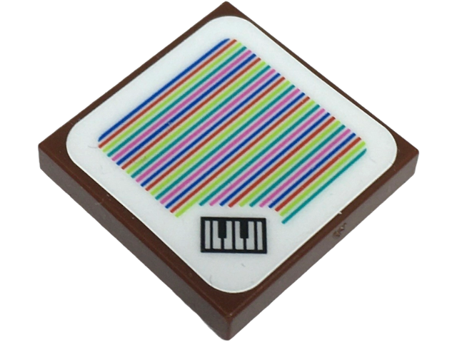 Tile 2 x 2 with Super Mario Scanner Code Piano Keys Pattern (Sticker) - Set 71435