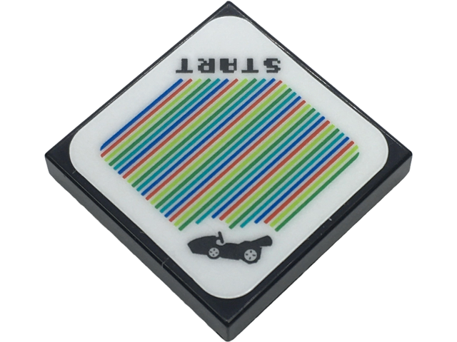 Tile 2 x 2 with Super Mario Scanner Code Kart and 'START' Pattern (Sticker) - Sets 72032 / 72035 / 72038 / 72043 / 72044 / 75045