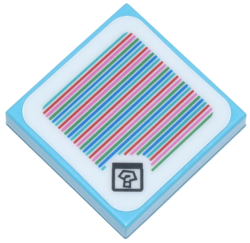 Tile 2 x 2 with Super Mario Scanner Code Item Box with Question Mark Pattern (Sticker) - Sets 72031 / 72036