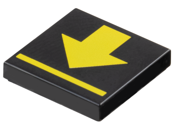 Tile 2 x 2 with Yellow Arrow and Line Pattern