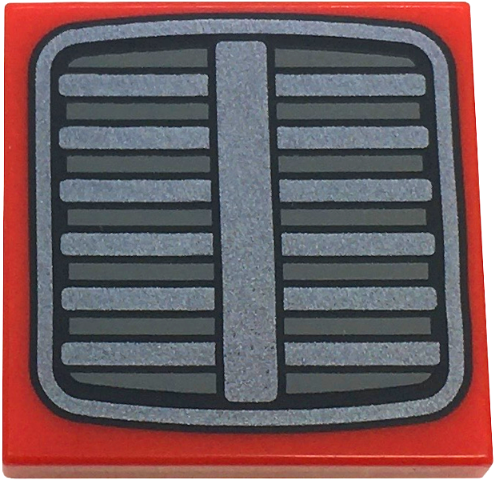 Tile 2 x 2 with Dark Silver and Dark Bluish Gray Tractor Grille Pattern