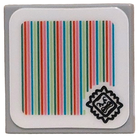 Tile 2 x 2 with Super Mario Scanner Code Thwomp Pattern (Sticker) - Set 72043