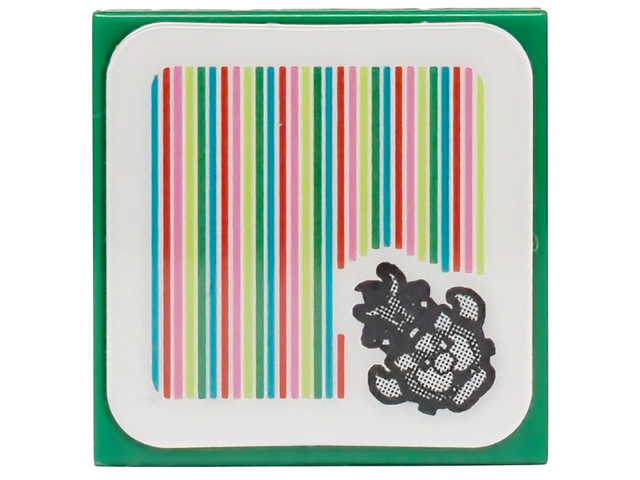 Tile 2 x 2 with Super Mario Scanner Code Castle Bowser Pattern (Sticker) - Set 72042