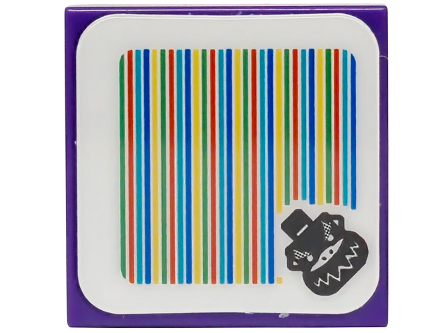 Tile 2 x 2 with Super Mario Scanner Code Wonder Bowser Jr. Pattern (Sticker) - Set 72042