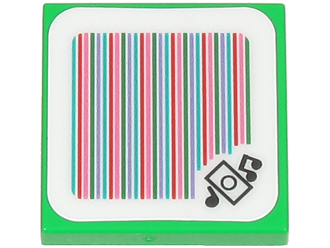 Tile 2 x 2 with Super Mario Scanner Code Doorbell Pattern (Sticker) - Set 72041