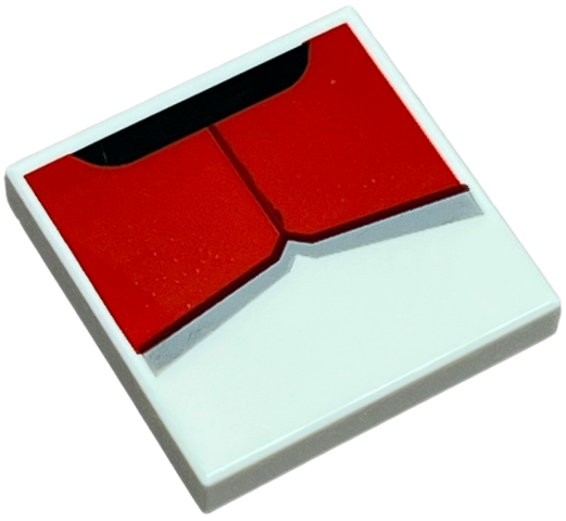 Tile 2 x 2 with SW Shock Trooper Red Armor Plates with Black and Light Bluish Gray Edges Pattern