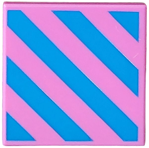 Tile 2 x 2 with Blue Diagonal Stripes Pattern