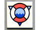 Tile 2 x 2 with Life Preserver Coast Guard Logo Pattern