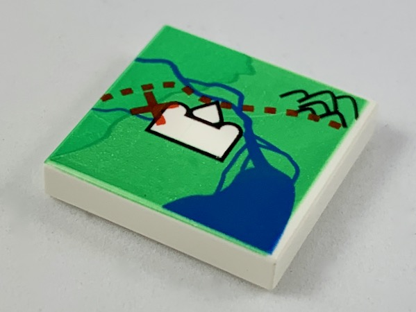 Tile 2 x 2 with Orient India Map Pattern