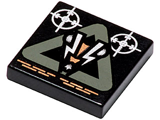 Tile 2 x 2 with Insectoid Logo in Dark Gray Triangle Pattern