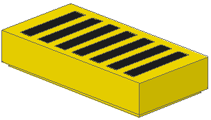 Tile 1 x 2 with Black Grille Pattern