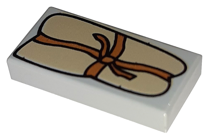 Tile 1 x 2 with Package with Tied Ribbons Pattern