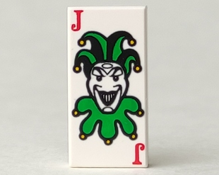 Tile 1 x 2 with Playing Card Joker Pattern