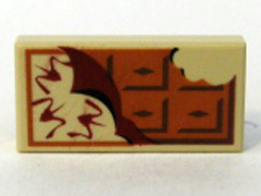 Tile 1 x 2 with Chocolate Bar Pattern