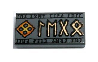 Tile 1 x 2 with Elder Futhark Runes Logogram (LEGO) Pattern