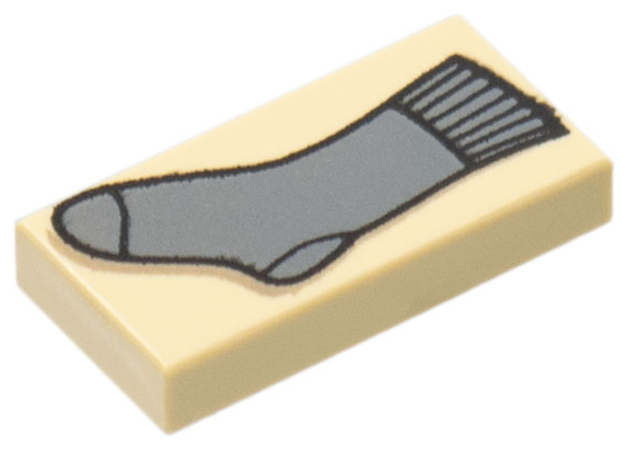 Tile 1 x 2 with HP Sock Pattern