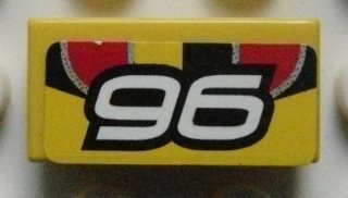 Tile 1 x 2 with Number 96 Pattern (Sticker) - Set 8644