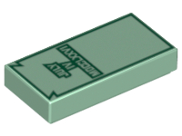 Tile 1 x 2 with Dark Green 'JULY IV MDCCLXXVI' Pattern