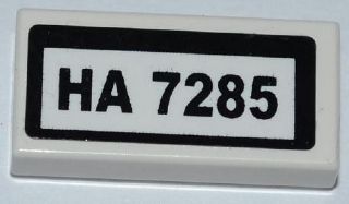 Tile 1 x 2 with 'HA 7285' Pattern (Sticker) - Set 7285