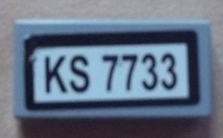 Tile 1 x 2 with 'KS 7733' Pattern (Sticker) - Set 7733