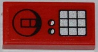 Tile 1 x 2 with Phone Switch and Dial Buttons Pattern (Sticker) - Set 3368