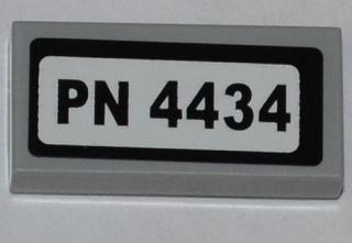 Tile 1 x 2 with 'PN 4434' on White Background Pattern (Sticker) - Set 4434