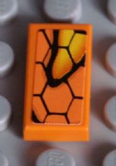 Tile 1 x 2 with Snakeskin Pattern Model Right Side (Sticker) - Set 8158