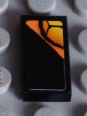 Tile 1 x 2 with Snakeskin on Black Background Pattern Model Right Side (Sticker) - Set 8158