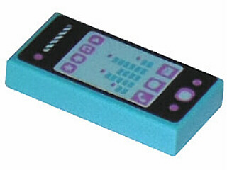 Tile 1 x 2 with Smartphone with Phone, Mail, Speech Bubble, Star, Flower, Note, Play Button and Sound Level Pattern