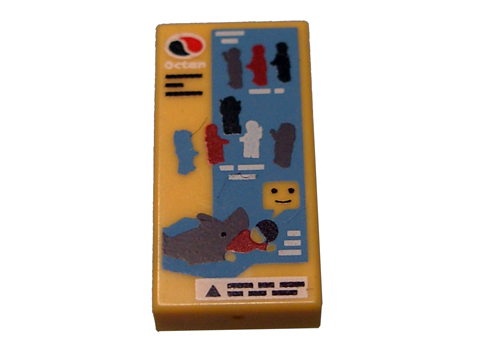 Tile 1 x 2 with Octan Logo, Minifigure Silhouettes and Shark with Minifigure Pattern (Life Instructions)