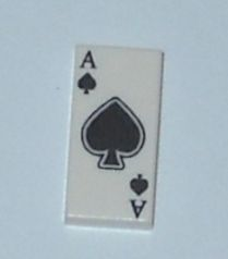 Tile 1 x 2 with Playing Card Ace of Spades Pattern