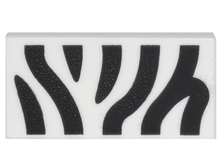 Tile 1 x 2 with Zebra Stripes Pattern