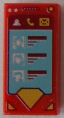 Tile 1 x 2 with Smartphone with Contact, Phone, Mail and Superman Logo Shape Pattern