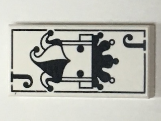 Tile 1 x 2 with BrickHeadz Joker Playing Card Pattern