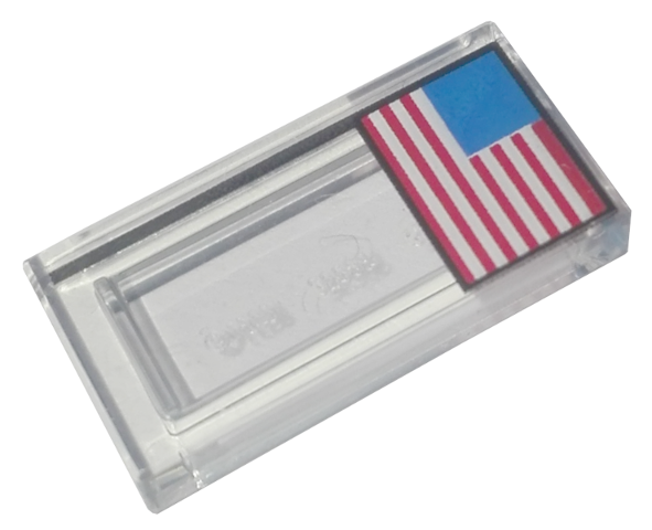 Tile 1 x 2 with United States of America (USA) Flag Pattern