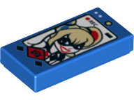 Tile 1 x 2 with Cell Phone / Smartphone Screen and Harley Quinn Pattern