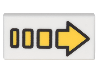 Tile 1 x 2 with Yellow Arrow Segmented Pattern