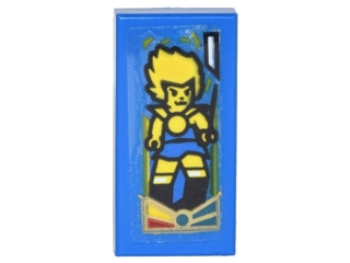 Tile 1 x 2 with Card with Chima Lion Minifigure Pattern (Sticker) - Set 70620