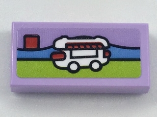 Tile 1 x 2 with Miniature Set 41129 Pattern (Sticker) - Set 40178