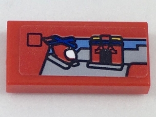 Tile 1 x 2 with Miniature Set 10687 Pattern (Sticker) - Set 40178