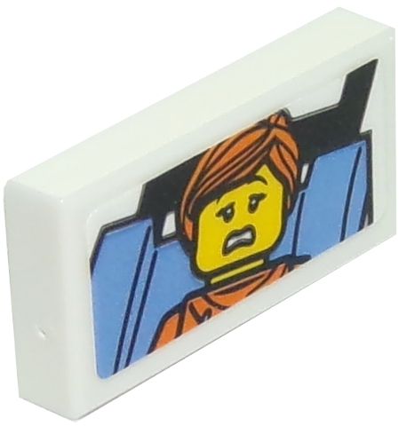 Tile 1 x 2 with Cautious Rider in Orange Hoodie Photo Pattern (Sticker) - Set 10261