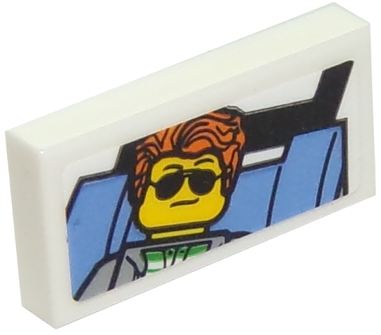 Tile 1 x 2 with Cool Customer Photo Pattern (Sticker) - Set 10261